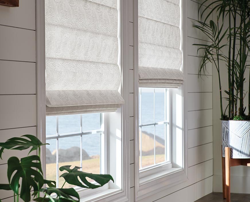 Custom blinds installation in North Vancouver living room